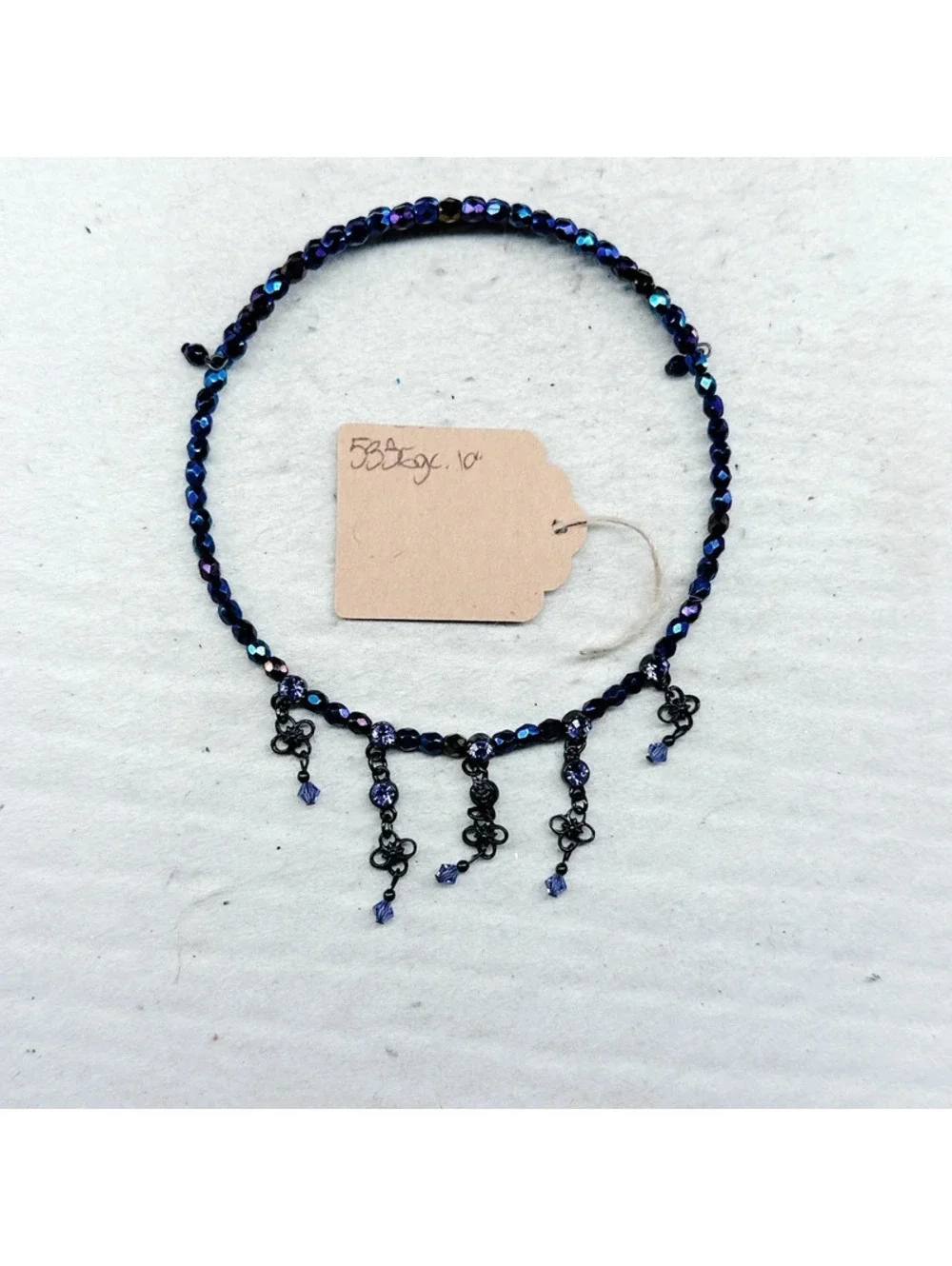 5336mc. Glass Black Choker Y2K